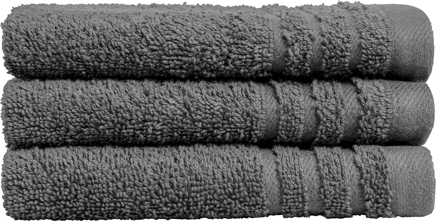 ERWIN M. LUSINI Olymp Face Towels, 100% Cotton, 30x30 cm, Anthracite, Absorbent Loop Weave, Set of 10 pieces