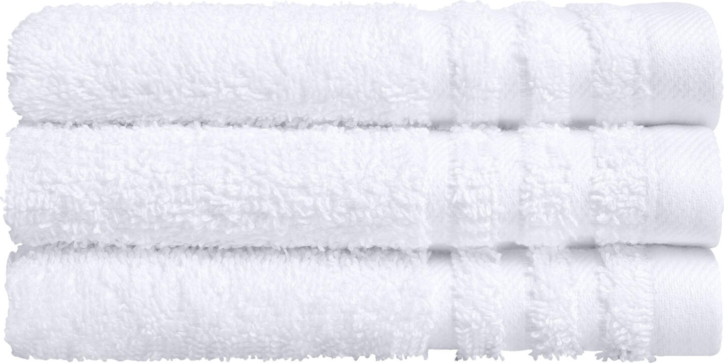 ERWIN M. LUSINI Olymp Face Towels, 100% Cotton, 30 x 30 cm, White, Absorbent Loop Weave, OEKO-TEX Standard 100, Set of 10 pieces