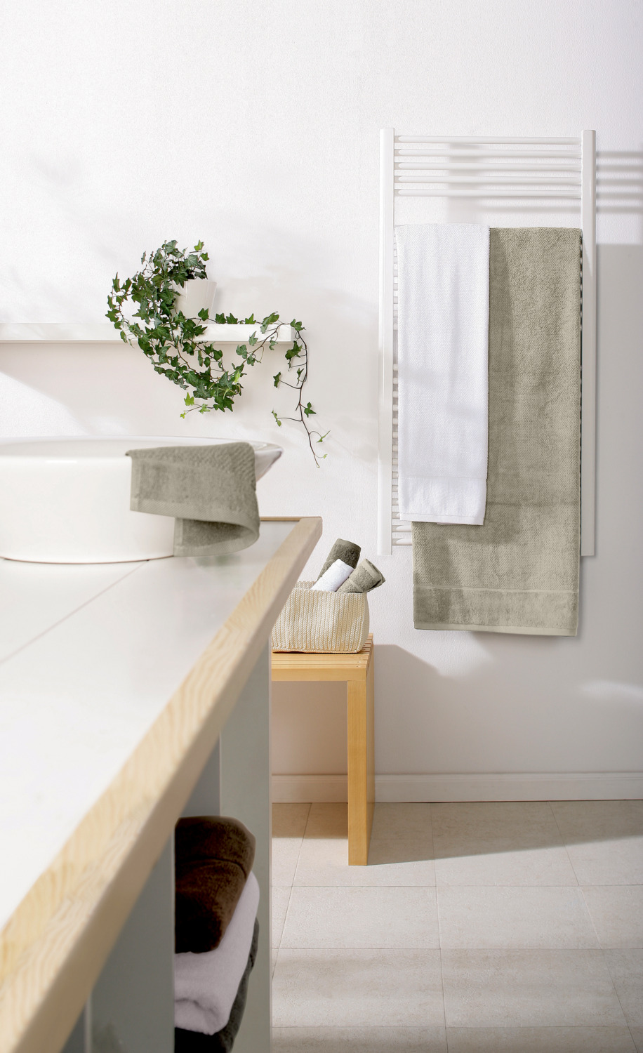 ERWIN M. LUSINI Duo Bath Mat, 100% Cotton Twisted Terry, 50 x 70 cm, 800 g/m², OEKO-TEX Standard 100 Certified, High Absorbency Grey