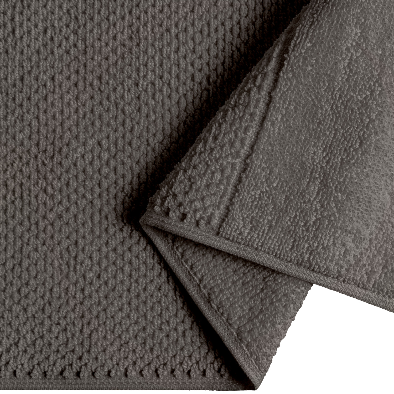 ERWIN M. LUSINI Duo Bath Mat, 100% Cotton Twisted Terry, 50 x 70 cm, Stone-Grey, OEKO-TEX Standard 100 Certified, High Absorbency