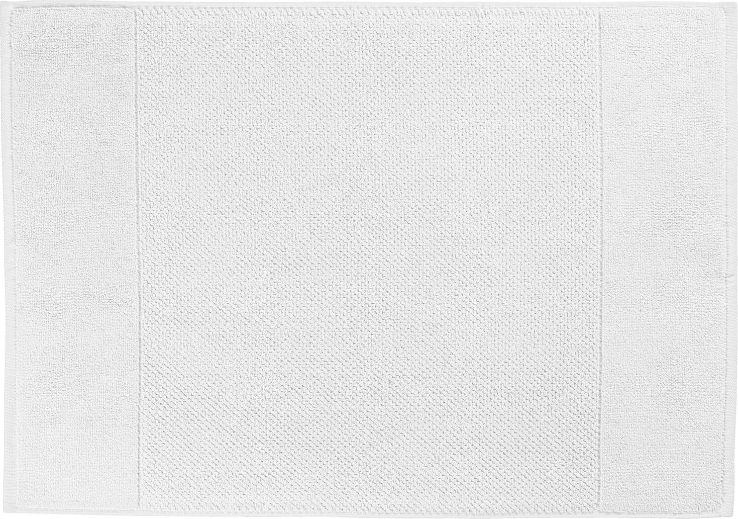 ERWIN M. LUSINI Solutions GmbH Bath mat Duo Badematte Duo Bath mat Duo; 50x70 cm (WxL); white Badematte Duo; 50x70 cm (BxL); weiß 100% cotton. Weight approx. 800 g/m². Twisted terry bath mat with perfectly coordinated colors. The distinctive woven structure ensures maximum absorbency and durability. Personalization possible. 100 % Baumwolle. Gewicht ca. 800 g/m². Zwirnfrottier Badematte mit perfekt abgestimmten Farben. Die unverwechselbare Webstruktur sorgt für höchste Saugfähigkeit und Strapazierfähigkeit. Personalisierung möglich.