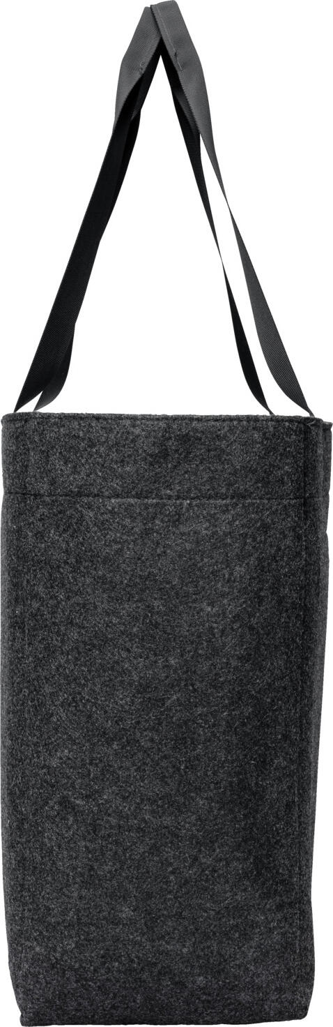 Geanta Wellness ERWIN M. LUSINI Aven, 42x38x19 cm, Gri Inchis, Felt din rPET 100% Reciclat, Certificata GRS si OEKO-TEX, Compartiment Mare cu Buzunar