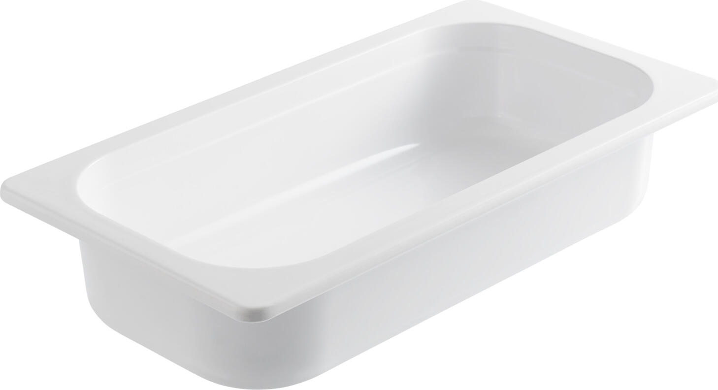 Vitrina de bufet VEGA Fundale, Inox 18/10, Capac Rolant din Tritan Rezistent la Spargere, Set de 3 Containere de Melamină GN 1/3, 63 x 42.5 x 33.9 cm