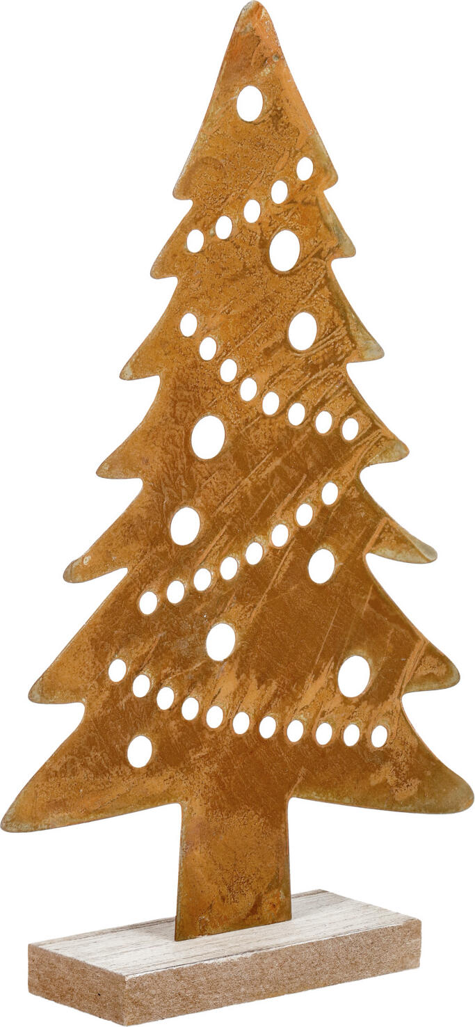 unknown LUSINI Solutions GmbH Tree decoration  Afrore Dekobaum  Afrore Tree decoration  Afrore; 14x4x23.5 cm (LxWxH); brown/natural Dekobaum  Afrore; 14x4x23.5 cm (LxBxH); braun/natur Decoration made of metal and wood in a rusted look. Aufsteller aus Metall und Holz in Rostoptik.