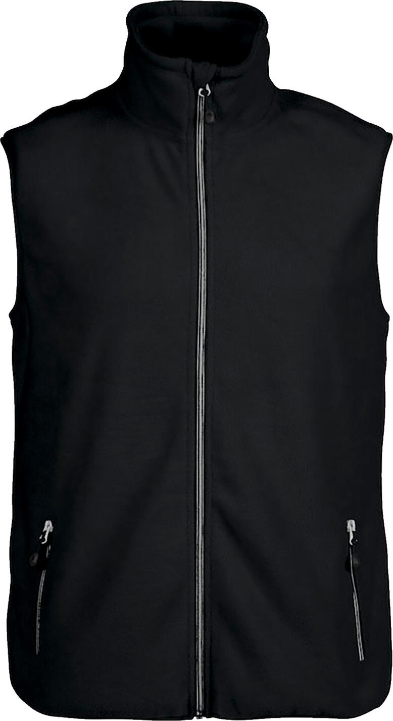 Printer Active Wear Men's fleece vest Torge Herren-Fleeceweste Torge Men's fleece vest Torge; Size M; black Herren-Fleeceweste Torge; Kleidergröße M; schwarz 100 % polyester. 280 g/m². 30 °C wash. Easy-care, breathable fleece vest for men brushed on both sides. With a stand-up collar, 2 side pockets with zips and bordered elastic cuffs on the armholes and hem. 2 inside pockets. Zippers in a subtle contrasting color. Slightly tailored shape with a zipper in the middle at the front. Easy-care, quick-drying, non-iron. Embroidery for personalization possible. Back length: 70 cm for size M. 100 % Polyester. 280 g/m². 30°-Wäsche. Pflegeleichte, atmungsaktive und beidseitig angeraute Fleeceweste für Herren. Mit Stehkragen, 2 seitlichen Eingriffstaschen mit Reißverschlüssen und eingefassten elastischen Bündchen an Armausschnitten und Saum. 2 Eingrifftaschen innenliegend. Reißverschlüsse in dezenter Kontrastfarbe. Leicht taillierte Form mit Reisverschluss vorne mittig. Pflegeleicht, schnell trocknend, bügelfrei. Einstickung zur Personalisierung möglich. Rückenlänge: 70 cm in Gr. M