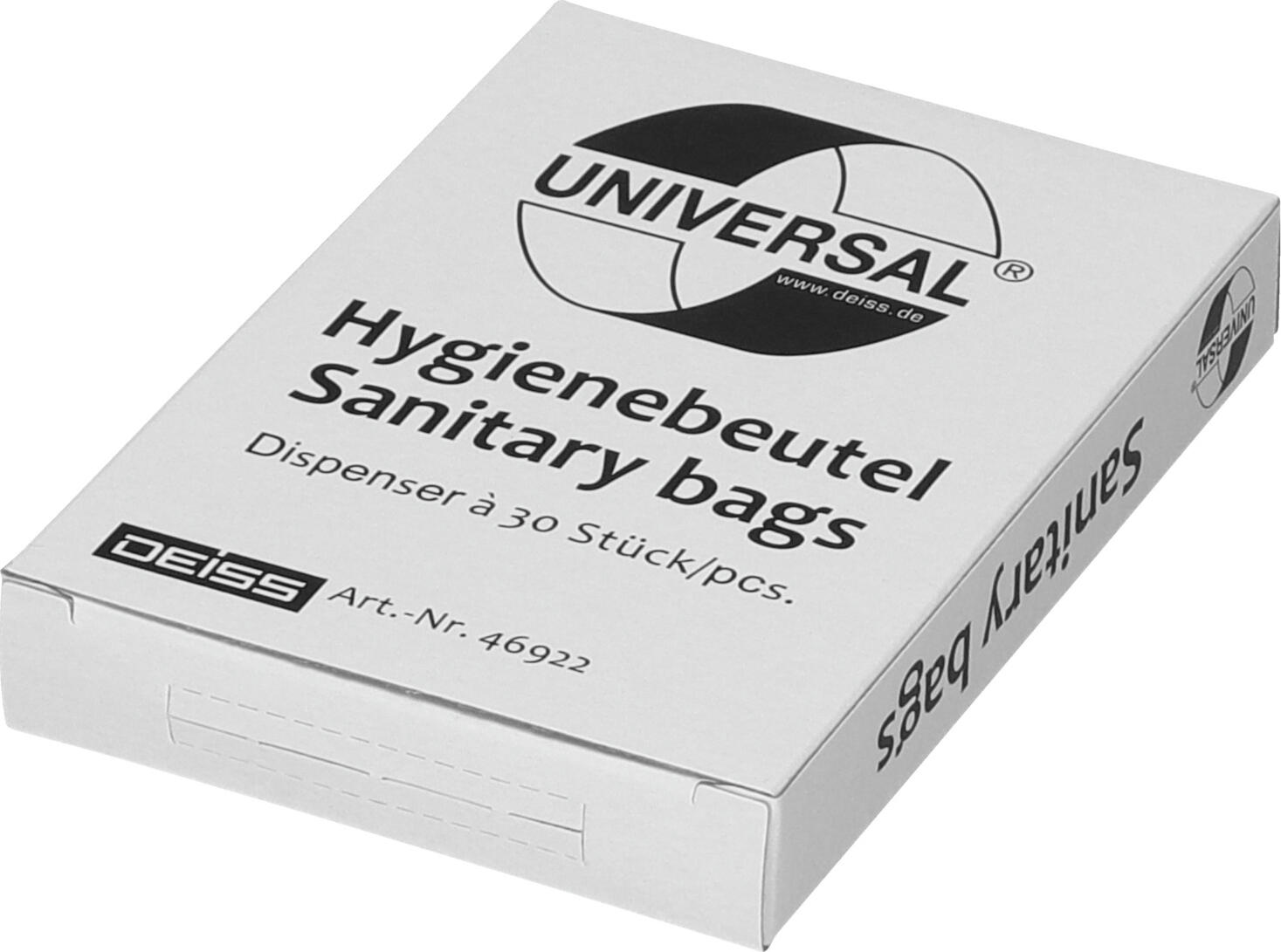 Deiss LUSINI Solutions GmbH Hygiene bag Brooklyn refill pack Hygienebeutel Brooklyn Nachfüllpack Hygiene bag Brooklyn refill pack; 8.8x12.6x1.9 cm (WxHxD); transparent; 30 pouch / pack Hygienebeutel Brooklyn Nachfüllpack; 8.8x12.6x1.9 cm (BxHxT); transparent; 30 Beutel / Pack Sanitary bags made of sturdy plastic (high-density polyethylene). Whether in public toilets or in your business - hygiene bags for the disposal of feminine hygiene products are essential. The hygiene bag is tear-resistant and sturdy. Packed in a dispenser box. Round opening for removal, with tear-off tab. Hygienebeutel aus stabilem Kunststoff (High-Density-Polyethylen). Ob auf öffentlichen Toiletten oder in Ihrem Betrieb – Hygienebeutel für die Entsorgung von Damenhygieneartikeln sind unerlässlich. Der Hygienebeutel ist reißfest und stabil. In einem Spenderkarton verpackt. Runde Öffnung zur Entnahme, mit Abreißlasche. Der Seitenfaltensack misst 8x25 cm. In einem Pack sind 30 Seitenfaltensäcke enthalten.