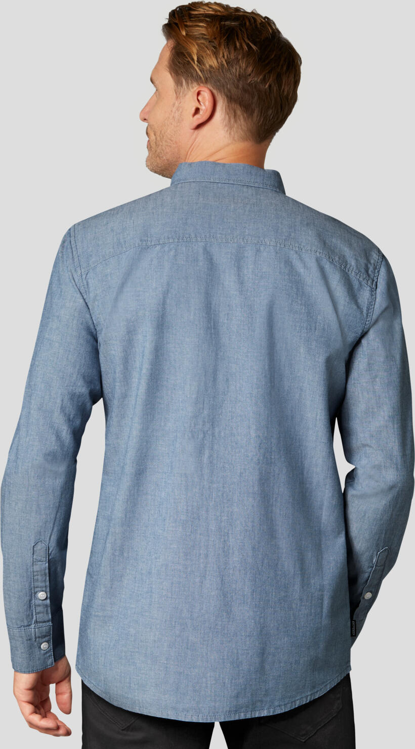 Camasa JOBELINE pentru barbati cu maneca lunga din chambray, 100% bumbac, cu guler pe nasturi si buzunar, OEKO-TEX Standard 100, 23.HDE.44540