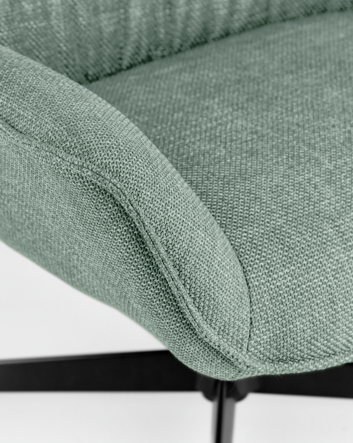 VEGA Elvar Wing Chair, Rotating Powder-Coated Steel Frame, Greyish Blue Polyester Fabric, 85x85x101 cm, Fire-Resistant Cover