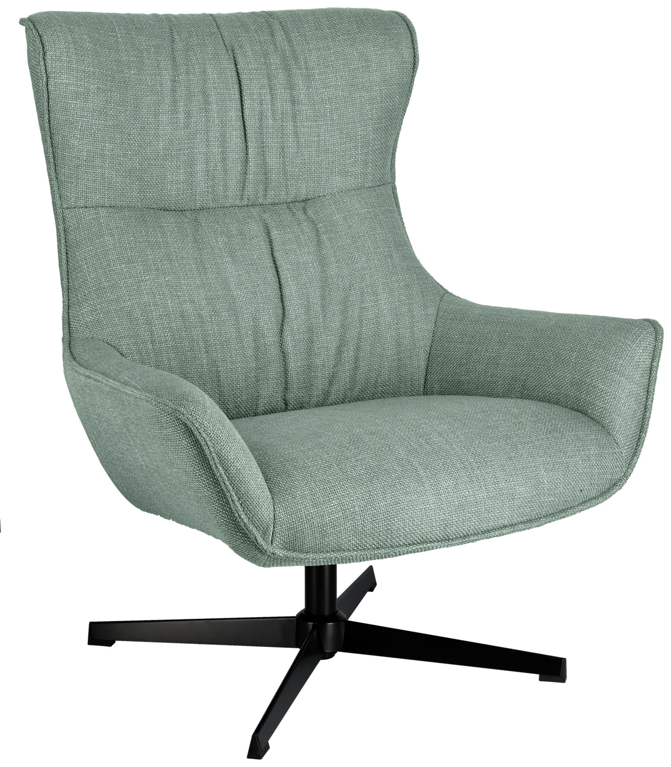 VEGA LUSINI Solutions GmbH Wing chair Elvar Ohrensessel Elvar Wing chair Elvar; 85x85x101 cm (WxDxH); seat greyish blue, base black Ohrensessel Elvar; 85x85x101 cm (BxTxH); Sitz graublau, Gestell schwarz Elegant wing chair made with fabric cover (100% polyester) and rotating powder-coated steel frame. Slightly slanted armrests for increased comfort while sitting. Plastic gliders included. Fire-resistant cover. Supplied disassembled, assembly materials included. For indoor use only. Eleganter Ohrensessel aus Stoffbezug (100 % Polyester) und einem drehbaren pulverbeschichtetem Stahlgestell. Leicht abgeschrägte Armlehnen für mehr Sitzkomfort. Inklusive Kunststoffgleiter. Feuerhemmender Bezug. Lieferung erfolgt zerlegt, inklusive Montagematerial. Nur für den Innenbereich geeignet.