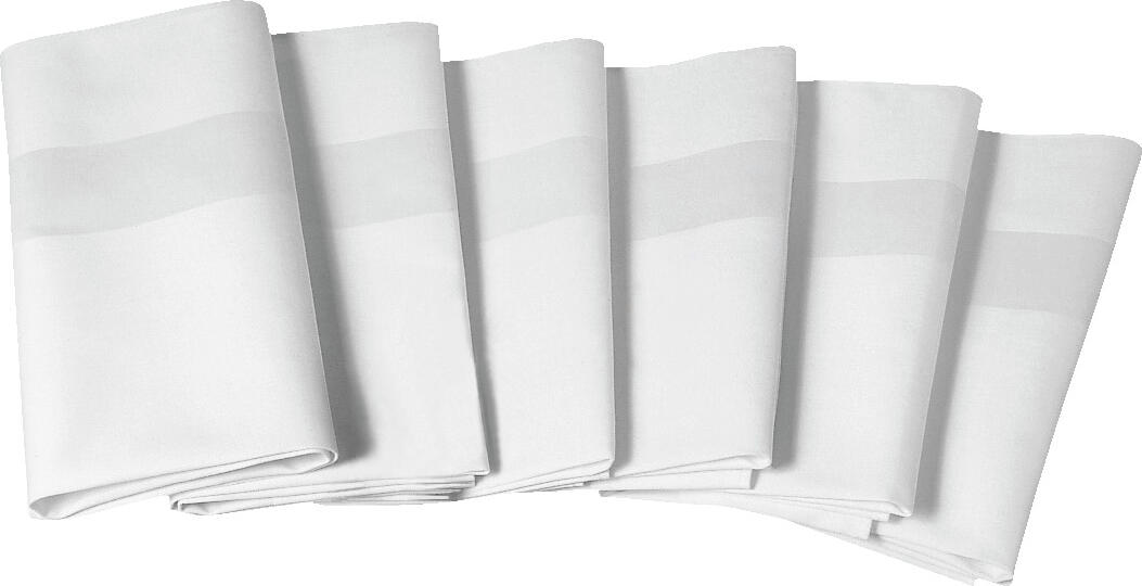 ERWIN M. LUSINI Atlanta-Fox Damask Napkins, 100% Cotton Mercerized White, 40 x 40 cm, Boil-proof and Chlorine-resistant, Set of 6