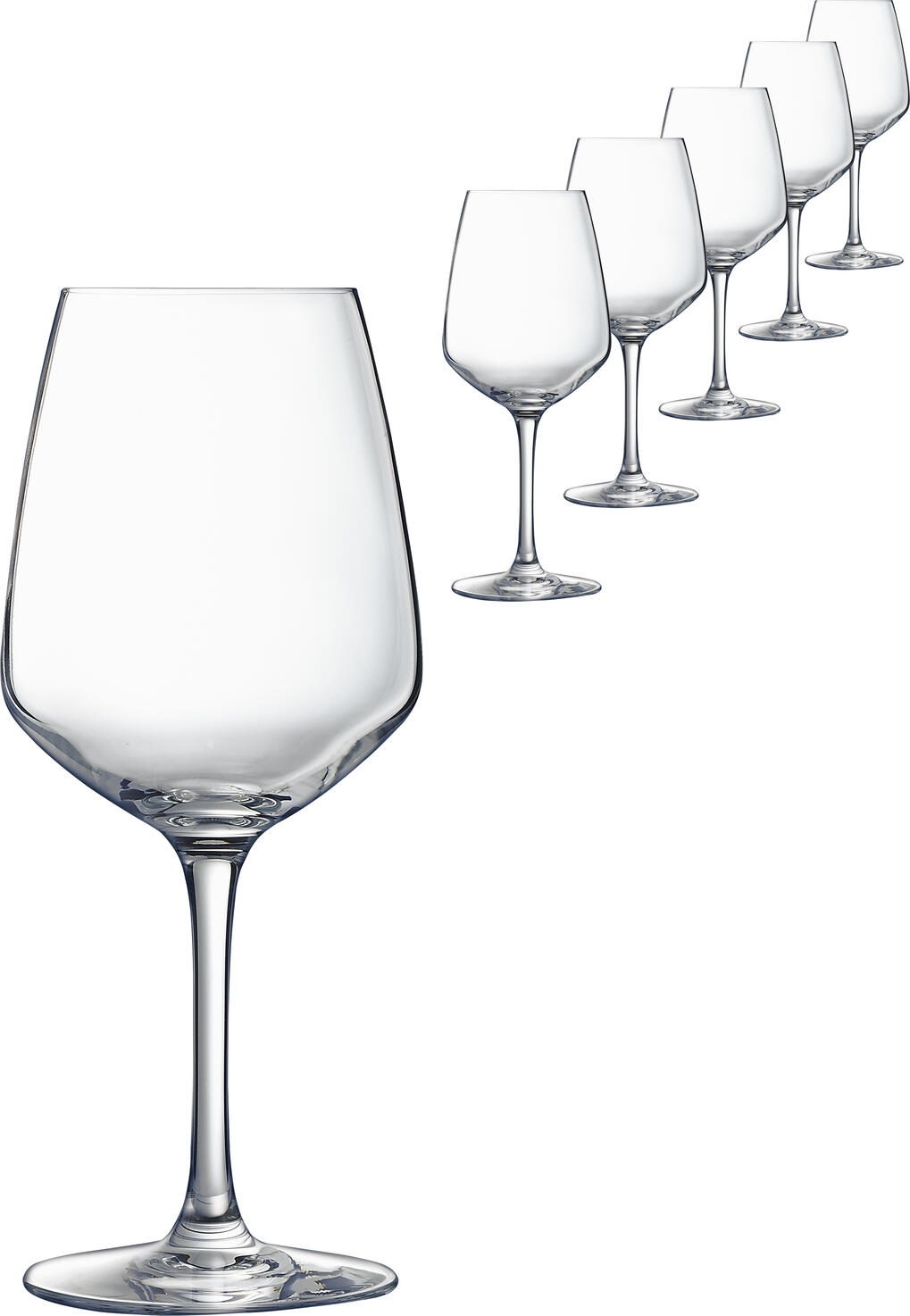 Set de 6 pahare pentru vin alb Arcoroc Vina Juliette, 300ml din cristal robust, Tehnologie Sheer Rim, rezistente la masina de spalat vase, transparente