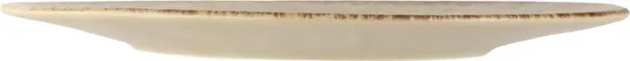 Porland Natura Stoneware Flat Plate Set of 6, Matt Glaze Irregular Rim, 22.5 cm Round, Light-brown/Dark-brown, Dishwasher and Microwave Safe