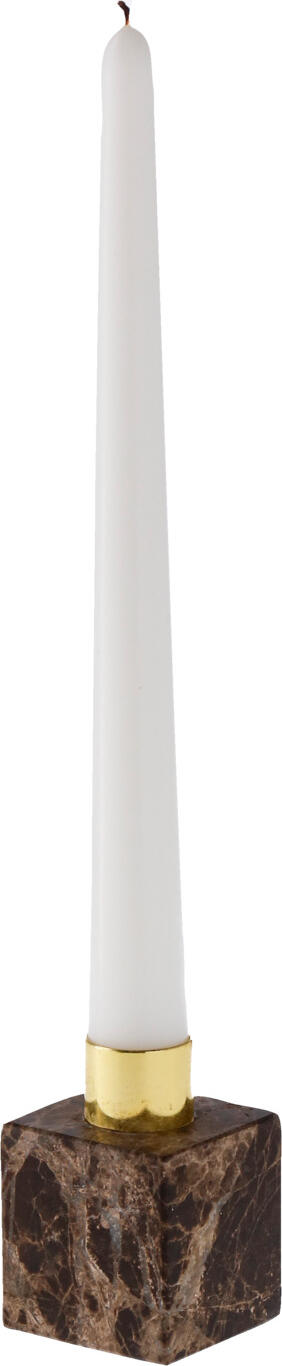 unknown LUSINI Solutions GmbH Pointed candle holder Melda Spitzkerzenhalter Melda Pointed candle holder Melda; 4.5x4.5x7 cm (LxWxH); brown/golden; 2 piece / pack Spitzkerzenhalter Melda; 4.5x4.5x7 cm (LxBxH); braun/gold; 2 Stück / Pack High quality pointed candle holder made of marble and metal. Please order matching pointed candles Chandel at the same time. Hochwertiger Spitzkerzenhalter aus Marmor und Metall.