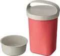 Koziol Snackpot Buddy Riviera 700ml Leakproof Food Container Set of 6, Red, Biocircular Plastic and Wood Fiber, Microwave and Dishwasher Safe