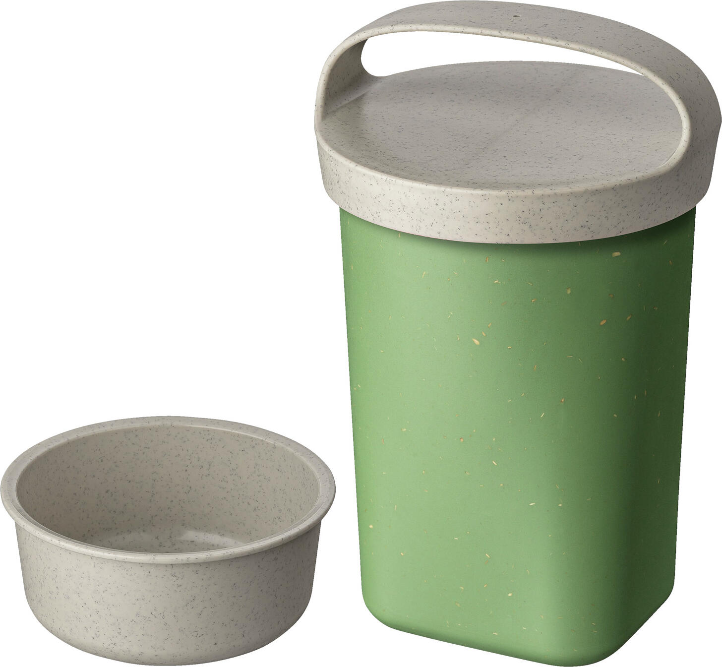 Koziol Snackpot Buddy Riviera 700ml Leakproof Food Container Set of 6, Green, Biocircular Plastic and Wood Fiber, Microwave and Dishwasher Safe