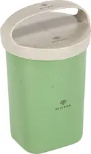 koziol koziol »ideas for friends GmbH Reusable container Snackpot Buddy Mehrwegbehälter Snackpot Buddy Reusable container Snackpot Buddy; 700 ml, 10.4x17.5 cm (ØxH); green; round; 6 piece / pack Mehrwegbehälter Snackpot Buddy; 700 ml, 10.4x17.5 cm (ØxH); grün; rund; 6 Stück / Pack The innovative snack pot is made of purely biocircular plastic and wood fibers. The plastic is produced exclusively from used sunflower and rapeseed oil from industry and gastronomy. The wood fibers are obtained from paper production scrap and trees that are felled as part of forest management. Its practical insert and lid makes it ideal for takeout use. Provides reliable temperature resistance between -10 °C and +100 °C. BPA-free, melamine-free, microwaveable, leakproof and suitable for dishwashers. Der innovative Snackpot besteht aus rein biozirkulärem Kunststoff und Holzfasern. Der Kunststoff wird ausschließlich aus benutztem Sonnenblumen- und Rapsöl aus Industrie und Gastronomie gewonnen. Die Holzfasern werden aus Bäumen gewonnen, die bei der Forstpflege anfallen sowie aus Resten der Papierherstellung. Ideal geeignet für den Take-away Bereich mit praktischem Einsatz und Deckel. Die Temperaturbeständigkeit ist zwischen -10°C und +100°C zuverlässig gewährleistet. BPA frei, melaminfrei, mikrowellengeeignet, auslaufsicher, schwappsicher und spülmaschinengeeignet.