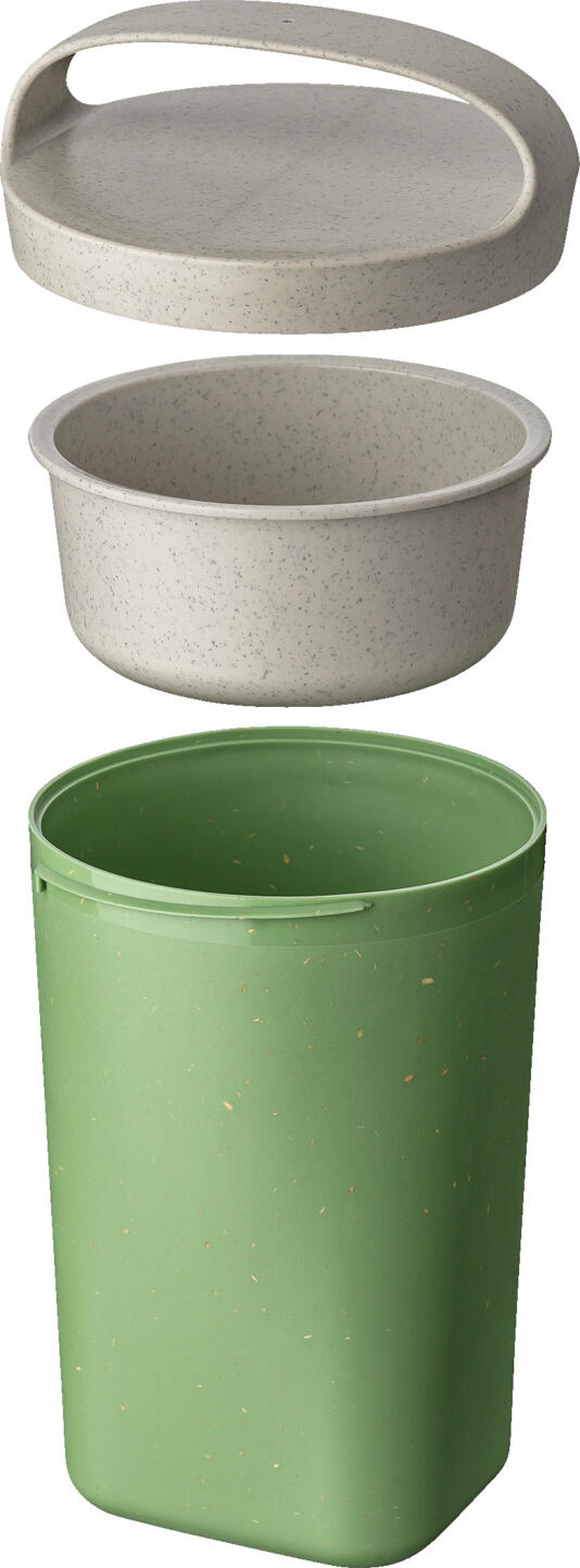 Koziol Snackpot Buddy Riviera 700ml Leakproof Food Container Set of 6, Green, Biocircular Plastic and Wood Fiber, Microwave and Dishwasher Safe