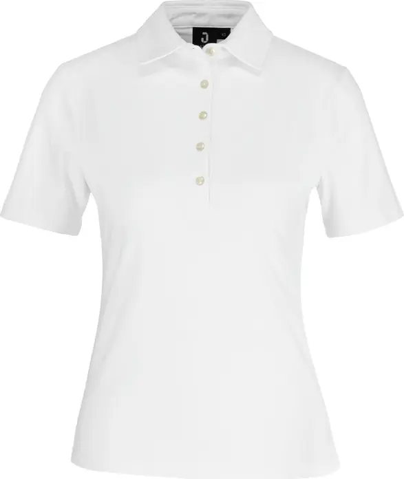 Jobeline Malme Women's Short-Sleeved Polo Shirt, Regular Fit, 95% Cotton 5% Elastane Jersey, 5-Button Placket, Professional Catering and Hotel Wear