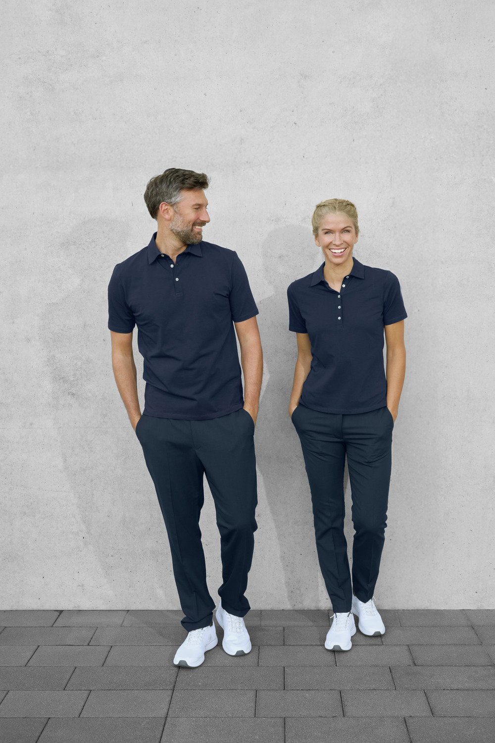 Jobeline Malme Women's Short-Sleeved Polo Shirt, 95% Cotton 5% Elastane Jersey, 5-Button Placket, Professional Catering and Hotel Wear