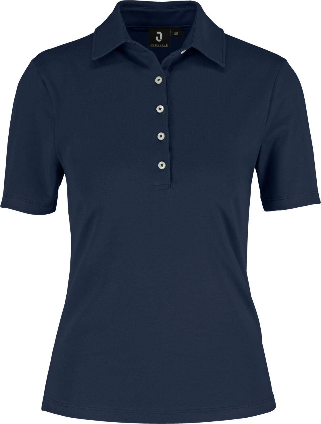 Jobeline Malme Women's Short-Sleeved Polo Shirt, 95% Cotton 5% Elastane Jersey, 5-Button Placket, Professional Catering and Hotel Wear