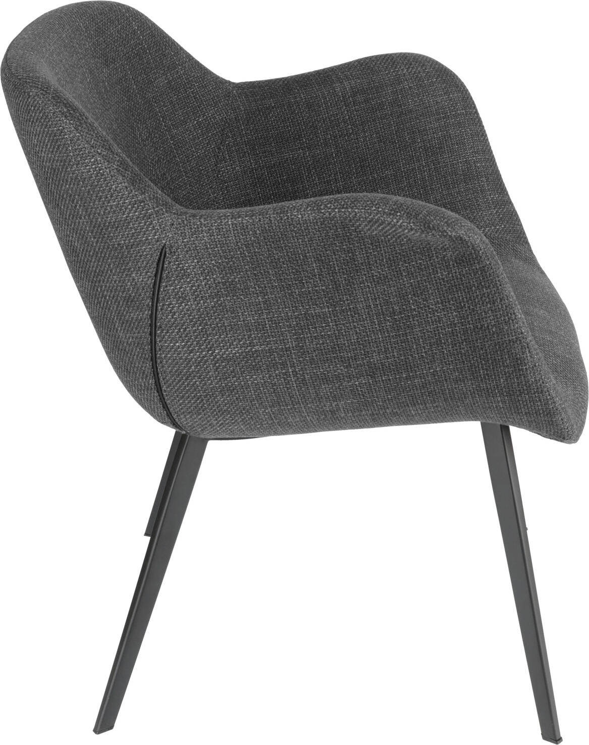 VEGA Limea Lounge Armchair, Anthracite Fabric, Black Powder-Coated Metal Base, 78x62x72 cm, 50,000 Martindale Abrasion Resistance, Professional Catering