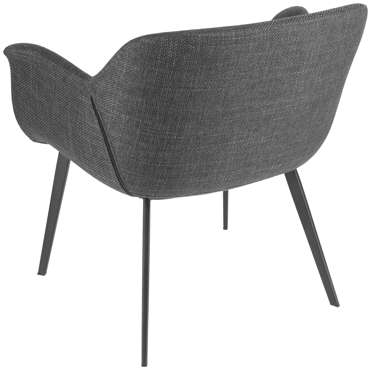 VEGA Limea Lounge Armchair, Anthracite Fabric, Black Powder-Coated Metal Base, 78x62x72 cm, 50,000 Martindale Abrasion Resistance, Professional Catering