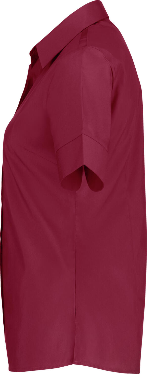 Jobeline Fiore Women's Short Sleeve Blouse, Cotton-Polyester Blend, Easy-Iron Regular Fit with Concealed Placket and Rounded Hem