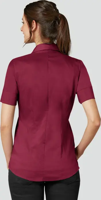 Jobeline Fiore Women's Short Sleeve Blouse, Cotton-Polyester Blend, Easy-Iron Regular Fit with Concealed Placket and Rounded Hem
