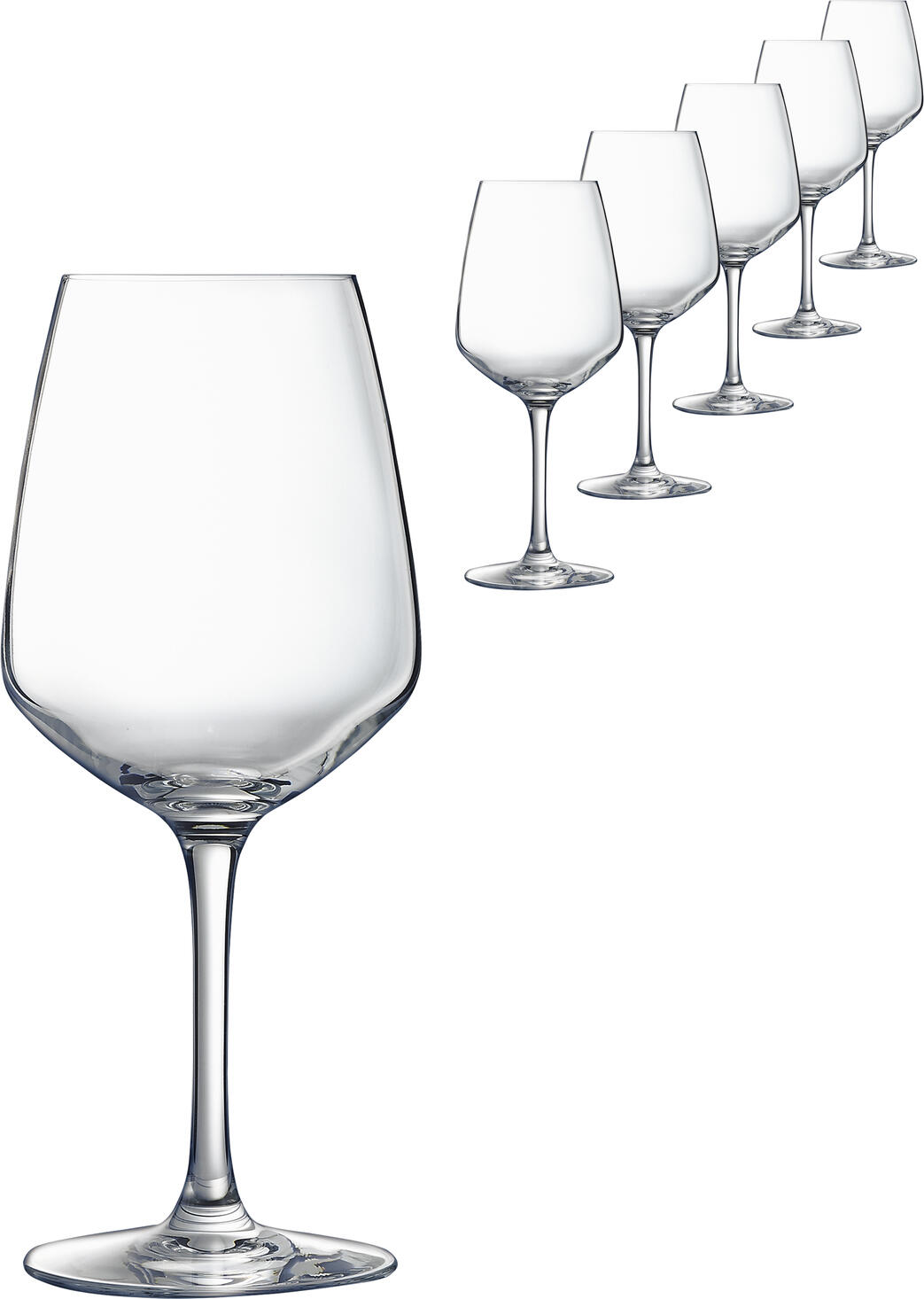Set de 6 Pahare pentru Vin Alb Arcoroc Vina Juliette, N4907 din Cristal Robust, 400 ml, Tehnologie Sheer Rim, Rezistente la Mașina de Spălat Vase