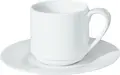VEGA Pallais Espresso Cup Set of 6, 100ml White Porcelain, Stackable Round Coffee Cups, Dishwasher and Microwave Safe