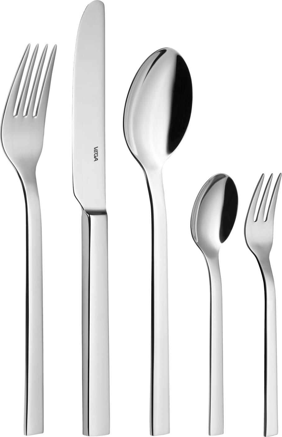 VEGA LUSINI Solutions GmbH Sample set of cutlery Native 5-piece Mustergarnitur Besteck Native 5-teilig Sample set of cutlery Native 5-piece; silver, handle silver Mustergarnitur Besteck Native 5-teilig; silber, Griff silber Take advantage of our sample service. The following samples are included: Table spoon Table fork Table knife 13/0 Coffee spoon Cake fork Sample items are priced with a nominal fee, if you are not satisfied we will refund the nominal fee. Please contact our customer service for this. Nutzen Sie unseren Musterservice. Folgende Muster sind enthalten: Menülöffel Menügabel Menümesser 13/0 Kaffeelöffel Kuchengabel Musterartikel sind mit einer Schutzgebühr bepreist, bei Nichtgefallen erstatten wir Ihnen die Schutzgebühr zurück. Bitte nehmen Sie hierzu Kontakt zu unserem Kundenservice auf.