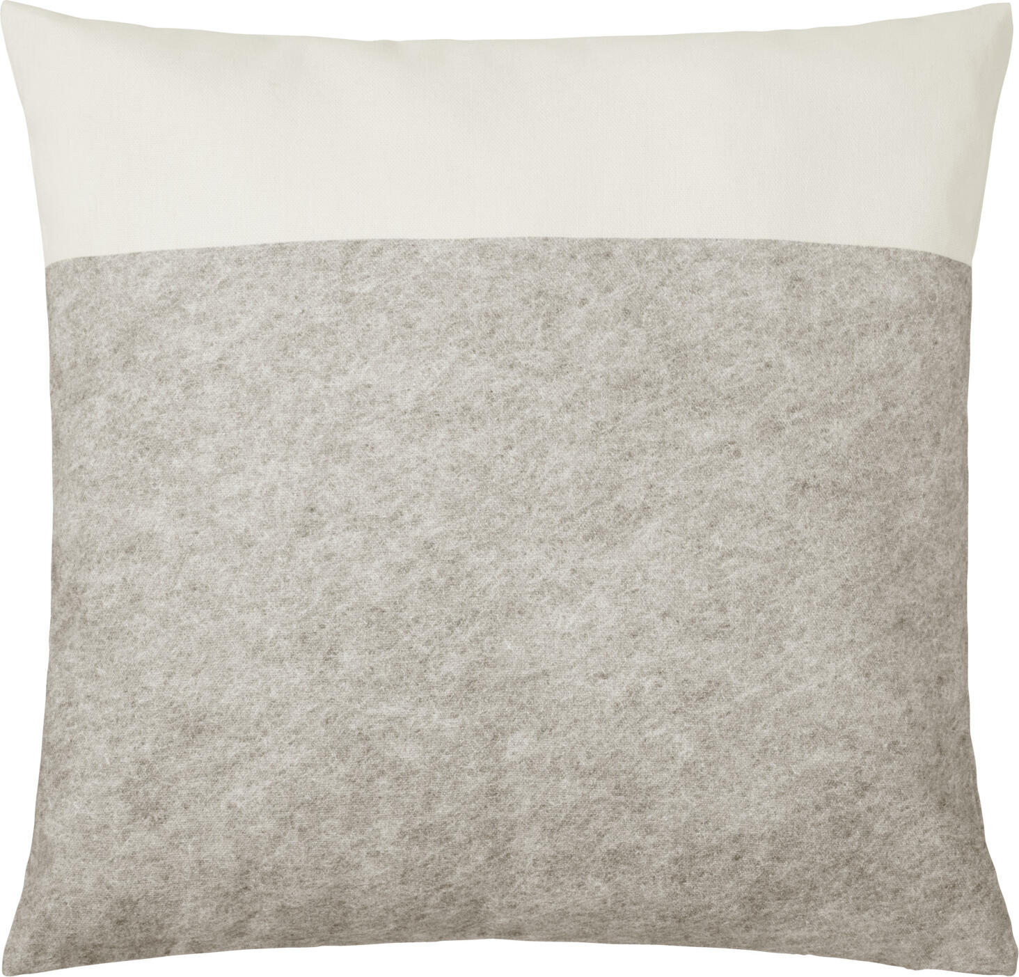 ERWIN M. Schneespitze Cushion Cover, 50 x 50 cm, 100% Cotton, Grey/White Two-Tone Design with Central Pleat, Zip Fastening, Without Filling