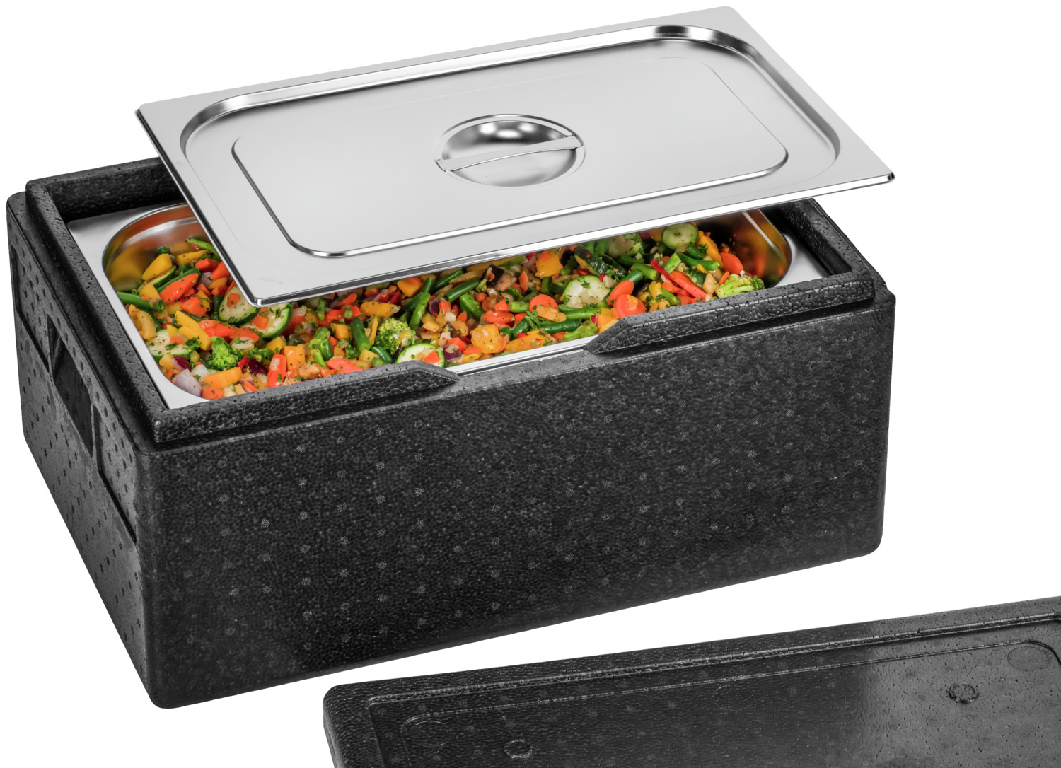 Pulsiva GN 1/1 Basic Stainless Steel Lid, Rectangular Silver Gastronorm Lid without Spoon Recess, 53 x 32.5 cm