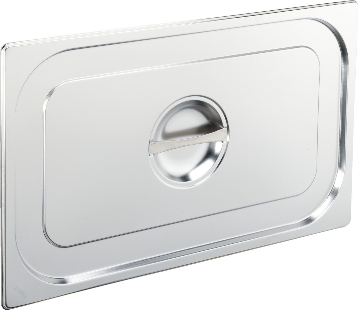 PULSIVA LUSINI Solutions GmbH GN lid 1/1 Basic without spoon recess GN-Deckel 1/1 Basic ohne Löffelaussparung GN lid 1/1 Basic without spoon recess; GN 1/1, 53x32.5 cm (LxW); silver; rectangular GN-Deckel 1/1 Basic ohne Löffelaussparung; GN 1/1, 53x32.5 cm (LxB); silber; rechteckig Stainless steel GN lids. Suitable for GN containers from the Basic range. Dishwasher safe. Without spoon recess. GN-Deckel aus Edelstahl, rostfrei. Passend für GN-Behälter der Gruppe Basic. Spülmaschinenfest. Ohne Löffelaussparung.