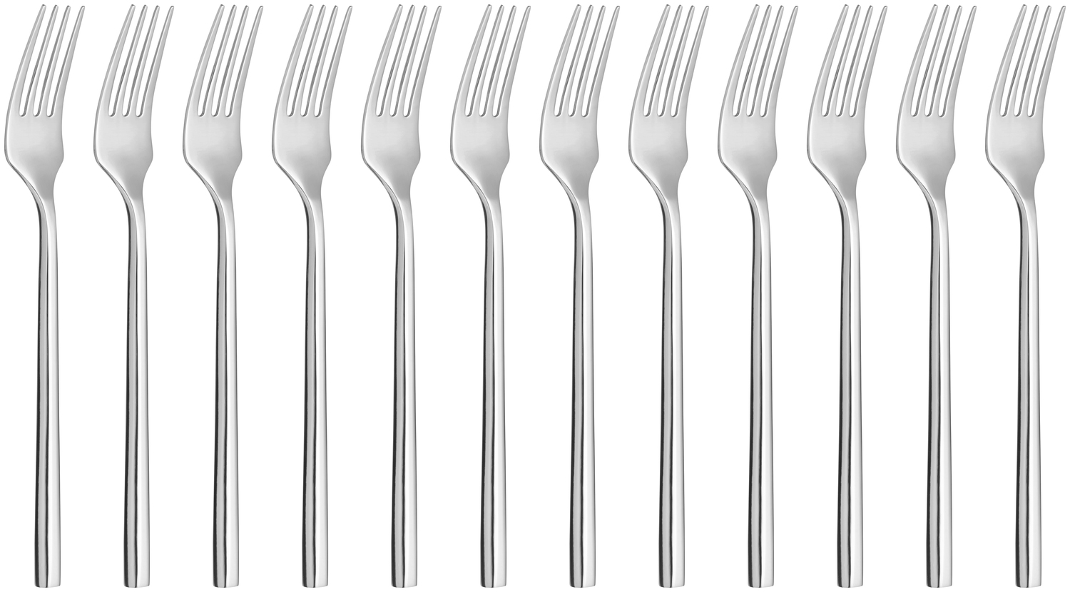 Set de 12 piese Furculite de masa VEGA Liverpool, Otel Inoxidabil 18/10 Crom-Nichel, Finisaj Lustruit Oglindit Argintiu, Lungime 20 cm, Compatibile cu Masina de Spalat Vase