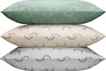 ERWIN M. Enns Pillow Cover, 100% Cotton Percale, 80 x 80 cm, Beige/Dark-brown, Printed Antler Pattern with Zipper