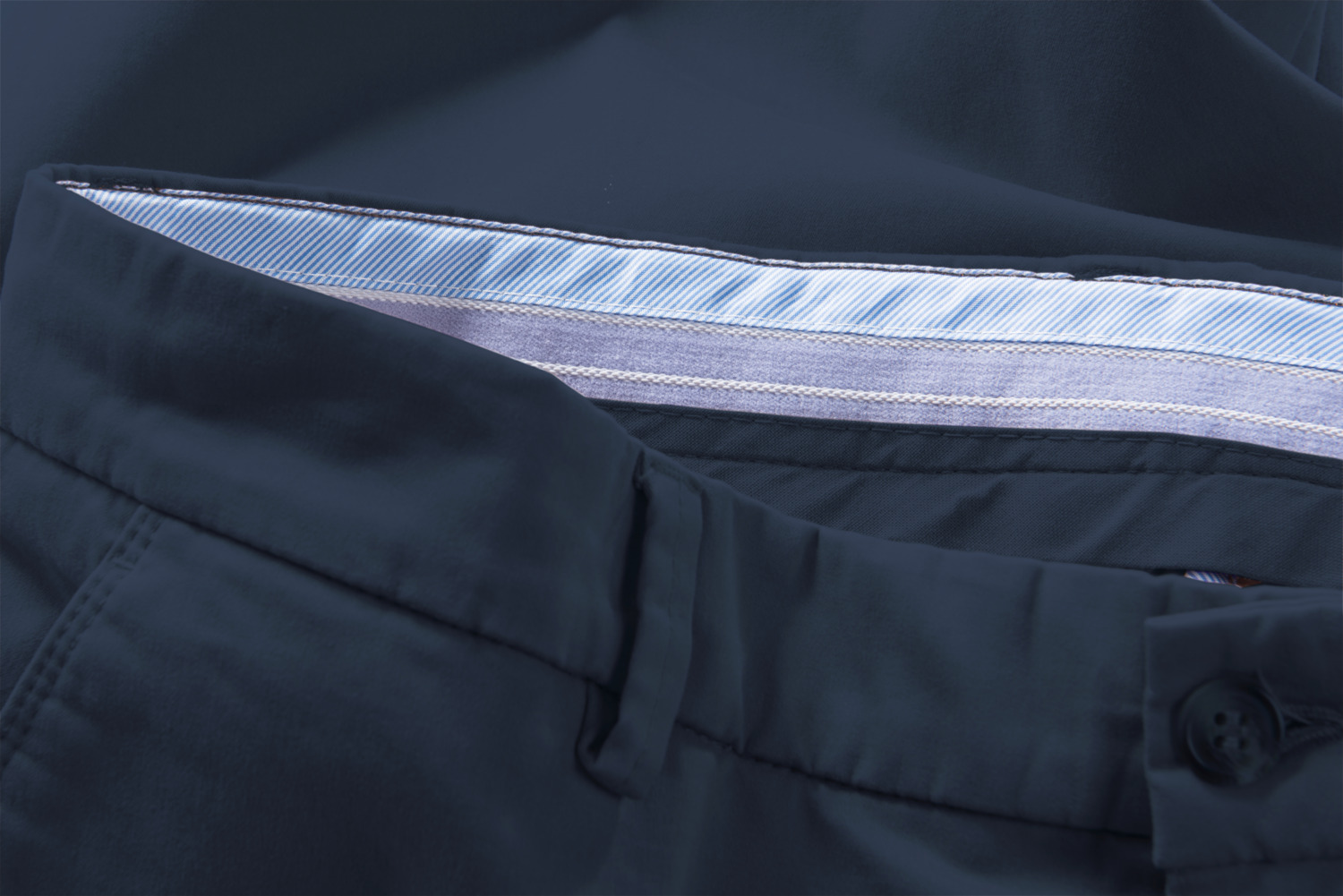 Pantaloni Chino Jobeline pentru Barbati, Croiala Stramta cu Picior Drept, 97% Bumbac 3% Spandex, cu Buzunar pentru Stilou si Elastic la Talie, Navy
