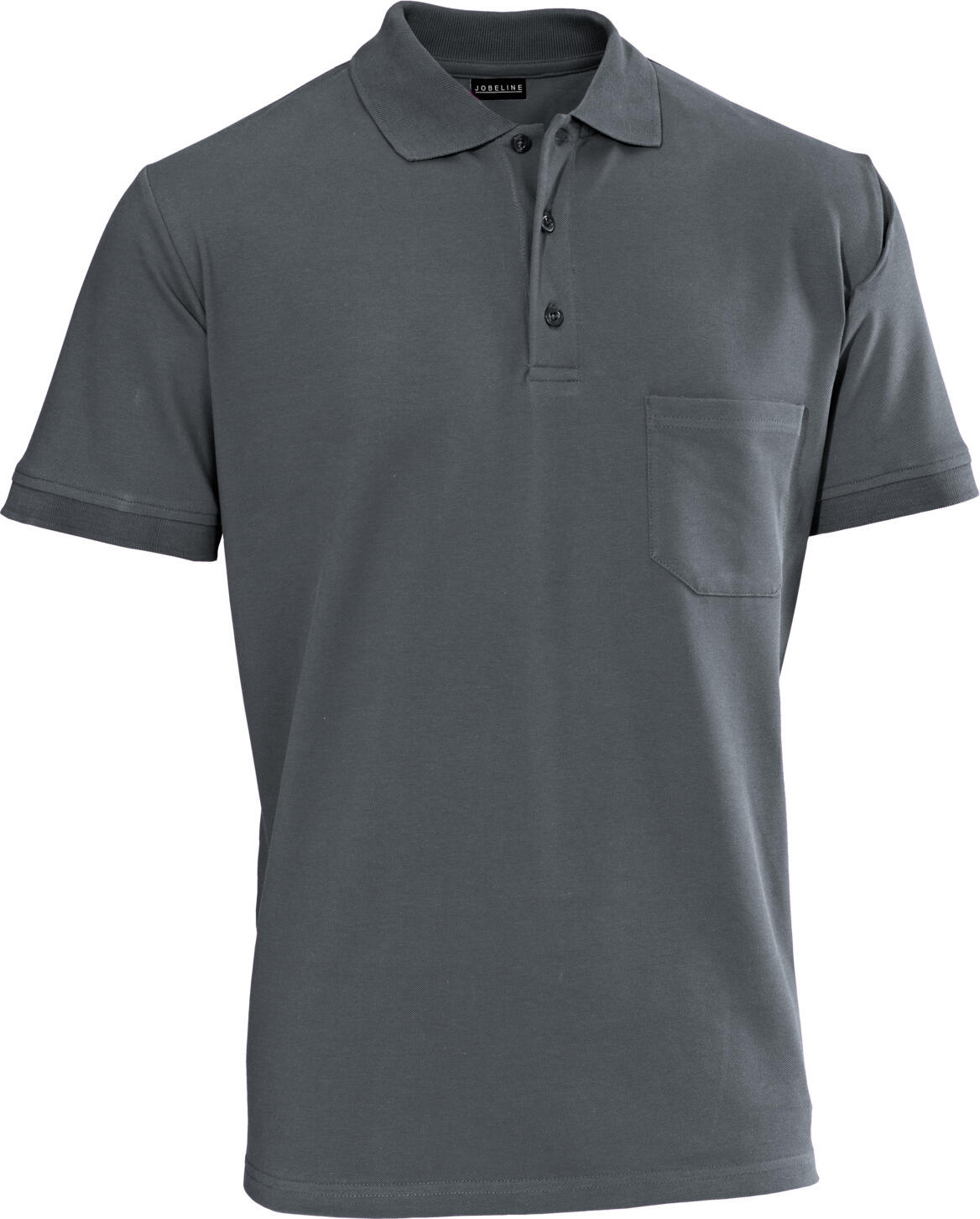 JOBELINE LUSINI Solutions GmbH Men's polo shirt Cato short sleeve Herren Poloshirt Cato Kurzarm Men's polo shirt Cato short sleeve; Size S; graphite Herren Poloshirt Cato Kurzarm; Kleidergröße S; graphit 95 % cotton, 5 % elastane. 40°C wash. Classic polo piqué shirt for men in easy-care, crease-resistant cotton-elastane fabric. Flat knit cuffs on the sleeves and collar, one breast pocket and three-button placket. With short side slits. Slightly tailored cut. Back length: 74 cm for size M. 95 % Baumwolle, 5 % Elasthan. 40°-Wäsche. Klassisches Polo-Piqué-Shirt für Herren in pflegeleichter, knitterfreier Baumwoll-Elasthan-Qualität. Flachstrickbündchen an Ärmel und Kragen, eine Brusttasche und Dreiknopfleiste. Mit kurzen seitlichen Schlitzen. Leicht tailliert geschnitten. Rückenlänge: 74 cm bei Gr. M