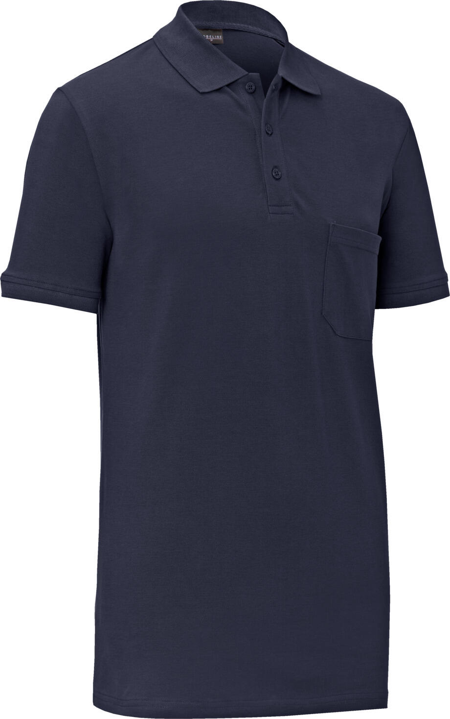 JOBELINE LUSINI Solutions GmbH Men's polo shirt Cato short sleeve Herren Poloshirt Cato Kurzarm Men's polo shirt Cato short sleeve; Size M; navy Herren Poloshirt Cato Kurzarm; Kleidergröße M; navy 95 % cotton, 5 % elastane. 40°C wash. Classic polo piqué shirt for men in easy-care, crease-resistant cotton-elastane fabric. Flat knit cuffs on the sleeves and collar, one breast pocket and three-button placket. With short side slits. Slightly tailored cut. Back length: 74 cm for size M. 95 % Baumwolle, 5 % Elasthan. 40°-Wäsche. Klassisches Polo-Piqué-Shirt für Herren in pflegeleichter, knitterfreier Baumwoll-Elasthan-Qualität. Flachstrickbündchen an Ärmel und Kragen, eine Brusttasche und Dreiknopfleiste. Mit kurzen seitlichen Schlitzen. Leicht tailliert geschnitten. Rückenlänge: 74 cm bei Gr. M