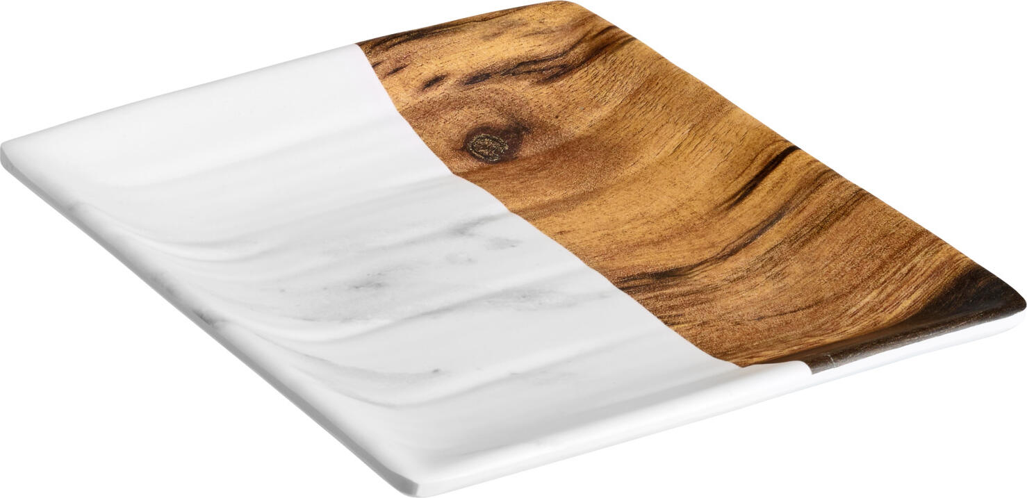 VEGA LUSINI Solutions GmbH Platter Tupelo square Platte Tupelo quadratisch Platter Tupelo square; 15x15x1.5 cm (LxWxH); white/brown; square; 10 piece / pack Platte Tupelo quadratisch; 15x15x1.5 cm (LxBxH); weiß/braun; quadratisch; 10 Stück / Pack Square platter made of melamine. Durable due to impact and breakage resistance. Application range between -30   °C to +70   °C. Stackable. Dishwasher safe. Not cut resistant. Eckiger Teller aus Melamin. Langlebig durch Stoß- und Bruchfestigkeit. Einsatzbereich zwischen -30 °C bis +70 °C. Stapelbar. Spülmaschinenfest. Nicht schnittfest.