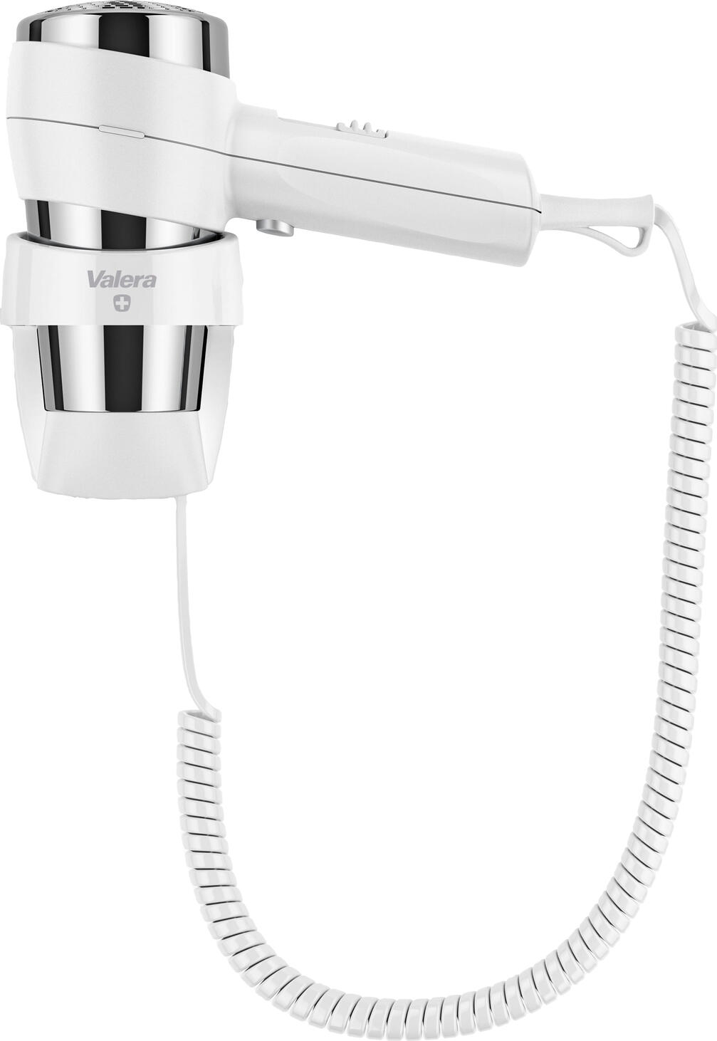 Valera Ligo Electric SA Hair dryer Action Super Plus 1600 Haartrockner Action Super Plus 1600 Hair dryer Action Super Plus 1600; 11.5x18.5x25 cm (WxHxD); white/silver Haartrockner Action Super Plus 1600; 11.5x18.5x25 cm (BxHxT); weiß/silber Compact hairdryer for wall mounting with sliding button for two fan and three temperature settings. Cooling stage Cool, on/off pressure switch, ondulating nozzle, wall bracket, on/off safety switch, power 1600 watts. Kompakter Haartrockner zur Wandmontage mit Schiebetaste für zwei Gebläse- und drei Temperaturstufen. Abkühlstufe Cool, Ein/Aus Druckschalter, Ondulierdüse, Wandhalter, Ein/Aus Sicherheitsschalter, Leistung 1600 Watt.