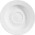 Farfurii pentru espresso VEGA Base, porțelan alb, diametru 12.5 cm, rotunde, rezistente la mașina de spălat vase și cuptor cu microunde, set de 6 piese