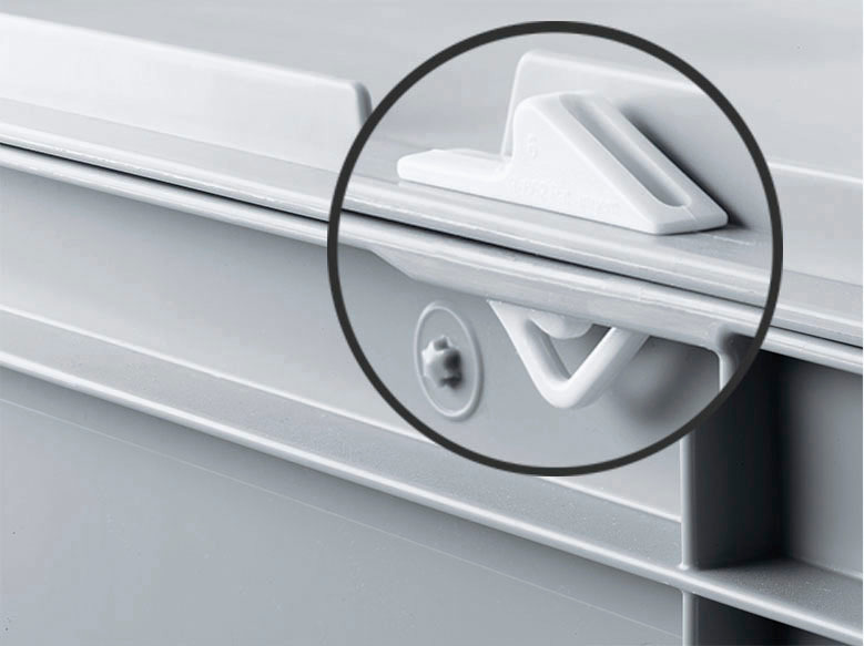 Ringoplast Hinged Lid with Closure for Stacking Containers, 40 x 60 cm, Polyethylene PE, Grey, Food-Safe, Made in Germany