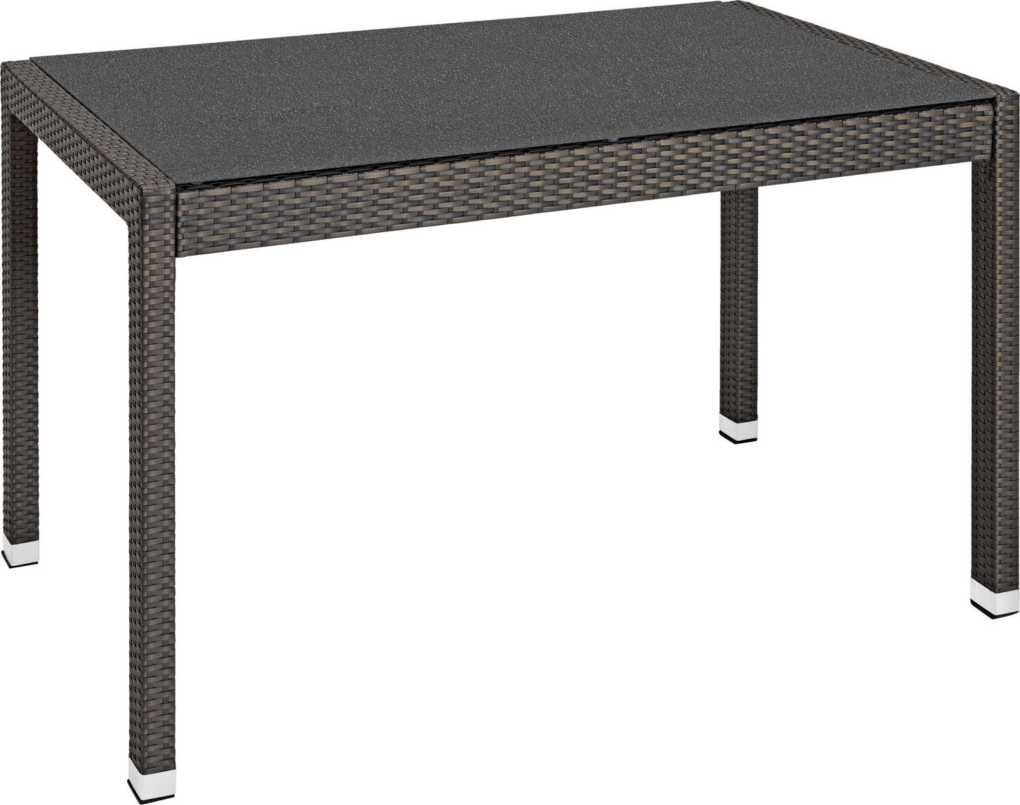 Cadru Masa Exterior VEGA Metropolitan, Taupe, Aluminiu si Rattan PE, Rezistent la UV si Intemperii, cu Glisoare Reglabile, 80x80x75cm sau 130x80x75cm