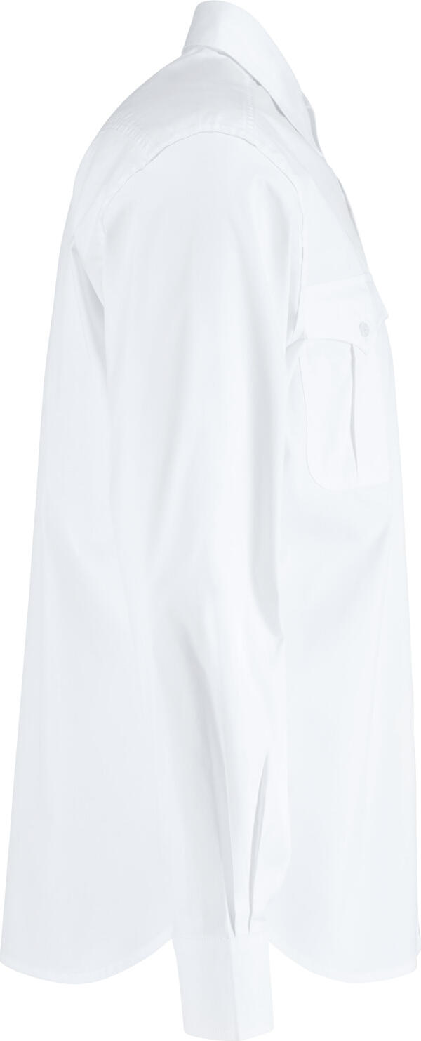 Jobeline Marlon Men's Long-Sleeved Shirt, Regular Fit Denim Look, 67% Cotton 33% Polyester, Easy-Care Easy-Iron with Two Breast Pockets, White