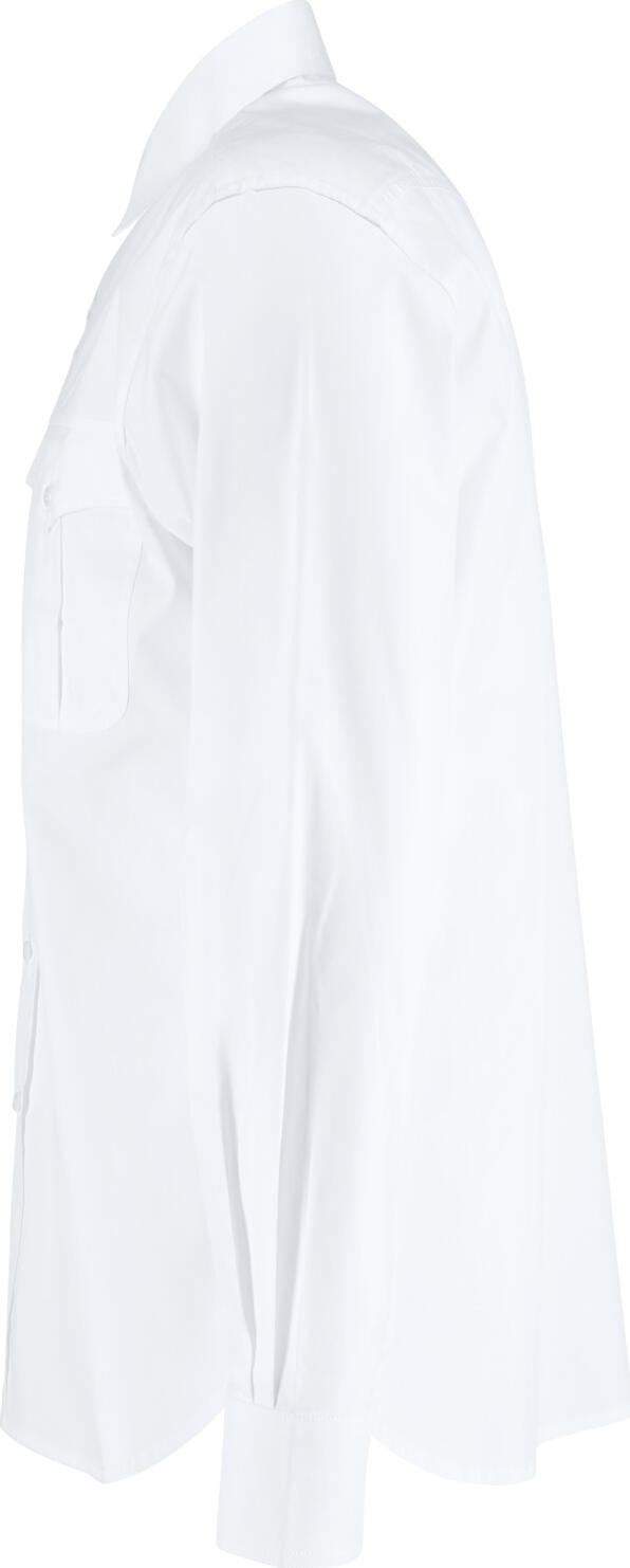 Jobeline Marlon Men's Long-Sleeved Shirt, Regular Fit Denim Look, 67% Cotton 33% Polyester, Easy-Care Easy-Iron with Two Breast Pockets, White
