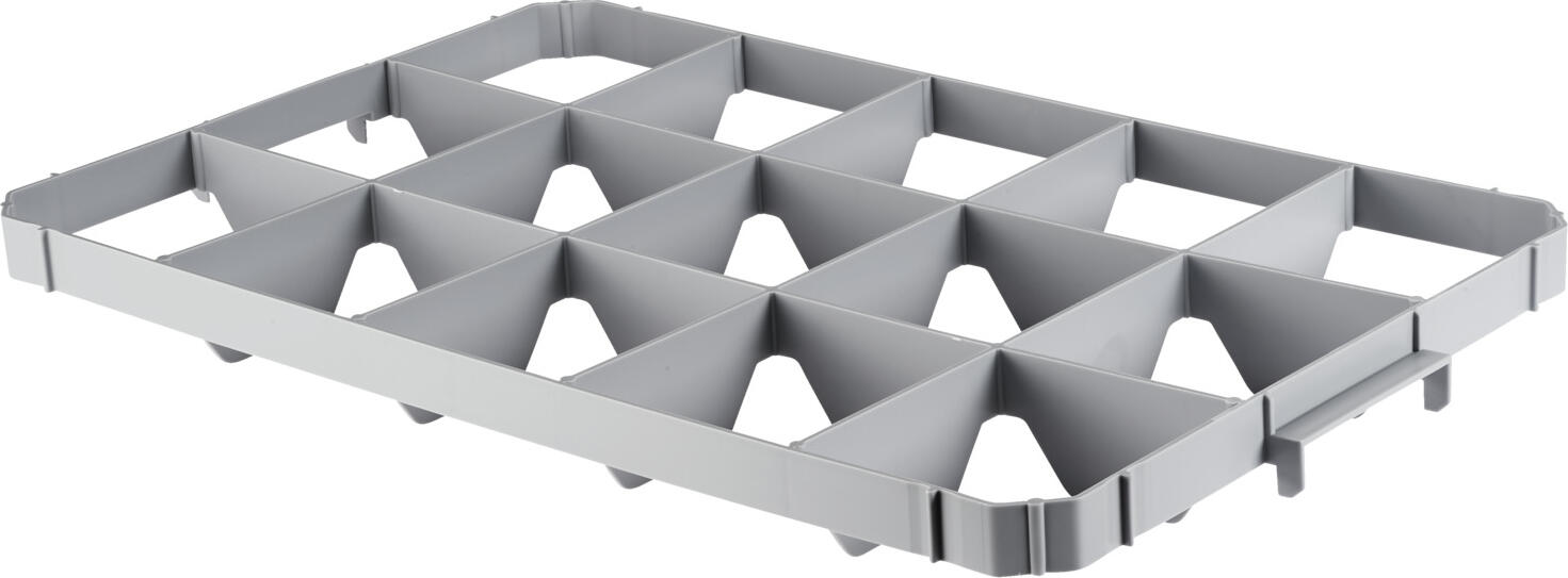 Ringoplast Komfort Shelf Insert Top Part, 15 Compartments, Polyethylene, 60 x 40 x 6.2 cm, Grey, Dishwasher Safe