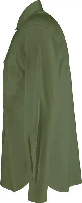 Jobeline Marlon Men's Long Sleeve Shirt, Regular Fit Denim Look, 67% Cotton 33% Polyester, Easy-Care OEKO-TEX Certified, Olive