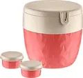 Набор из 4 предметов Koziol Bentobox L, биоциркулярный пластик и древесное волокно, герметичный, для микроволновки и посудомоечной машины, красный коралл