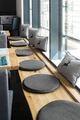 ERWIN M. LUSINI Lia Round Seat Cushion, 40 cm Diameter, Anthracite Felt Look, 100% Polyester, Removable Cover with Zipper, OEKO-TEX Standard 100